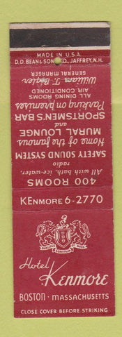 Matchbook Cover - Hotel Kenmore Boston MA