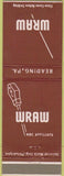 Matchbook Cover - WRAW NBC Radio Reading PA
