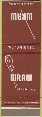 Matchbook Cover - WRAW NBC Radio Reading PA