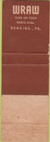 Matchbook Cover - WRAW NBC Radio Reading PA