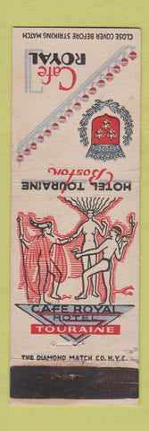Matchbook Cover - Cafe Royal Hotel Touraine Boston MA girlie WORN