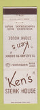 Matchbook Cover - Ken's Steak House Framingham MA