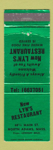 Matchbook Cover - Lyn's Restaurant North Adams MA WEAR
