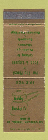 Matchbook Cover - Bobby Hackett's Restaurant North Pembroke MA WEAR