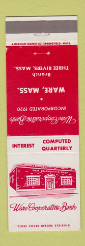 Matchbook Cover - Ware COOP Bank Ware MA Three Rivers
