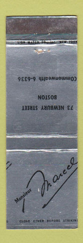 Matchbook Cover - Monsieur Marcel Boston MA MISCUT WEAR