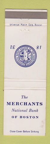 Matchbook Cover - Merchants National Bank Boston MA WEAR