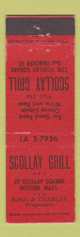 Matchbook Cover - Scollay Grill Boston MA