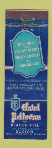 Matchbook Cover - Hotel Bellevue Boston MA Beacon Hill