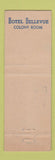 Matchbook Cover - Hotel Bellevue Boston MA Beacon Hill