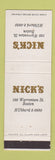 Matchbook Cover - Nick's Restaurant Boston MA