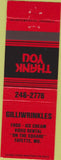 Matchbook Cover - Gilliwrinkles Fayette MO