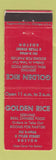 Matchbook Cover - Golden Rice Chinese Food Boston MA WEAR