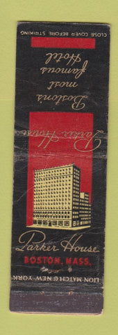 Matchbook Cover - Parker House Hotel Boston MA
