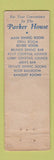 Matchbook Cover - Parker House Hotel Boston MA