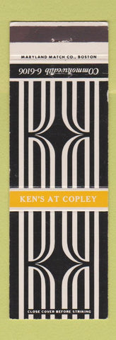 Matchbook Cover - Ken's at Copley Boston MA