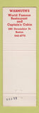 Matchbook Cover - Warmuth's Restaurant Christmas Boston MA