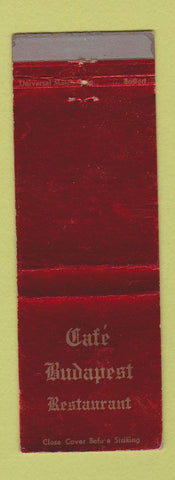 Matchbook Cover - Cafe Budapest Restaurant Boston MA Hungarian WEAR