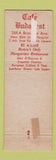 Matchbook Cover - Cafe Budapest Restaurant Boston MA Hungarian WEAR