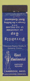 Matchbook Cover - Hotel Continental Cambridge MA WEAR