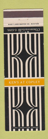 Matchbook Cover - Ken's at Copley Boston MA