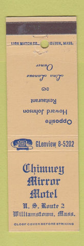 Matchbook Cover - Chimney Mirror Motel Williamstown MA