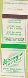 Matchbook Cover - Biscayne Cafeterias Miami Coral Gables FL