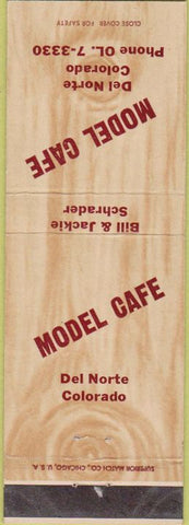 Matchbook Cover - Model Cafe Del Norte CO