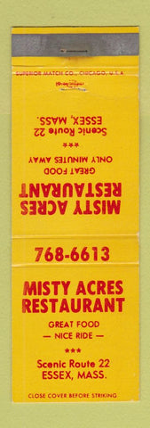 Matchbook Cover - Misty Acres Restaurant Essex MA WEAR
