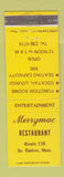 Matchbook Cover - Merrymac Restaurant South Easton MA