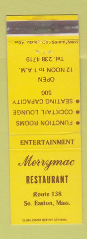 Matchbook Cover - Merrymac Restaurant South Easton MA