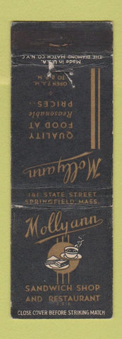 Matchbook Cover - Mollyann Sandwich Shop Springfield MA WEAR