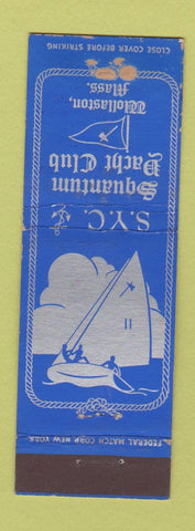 Matchbook Cover - Squantum Yacht Club Wollaston MA Federal WORN