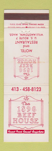 Matchbook Cover - 1896 Beef House Motel Williamstown MA