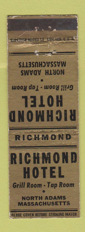 Matchbook Cover - Richmond Hotel North Adams MA WEAR