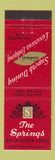 Matchbook Cover - The Springs Inn Motor Lodge New Ashford MA