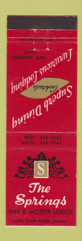 Matchbook Cover - The Springs Inn Motor Lodge New Ashford MA