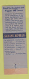 Matchbook Cover - Hotel Northampton Wiggins Old Tavern MA