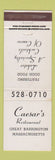 Matchbook Cover - Caesar's Restaurant Great Barrington MA