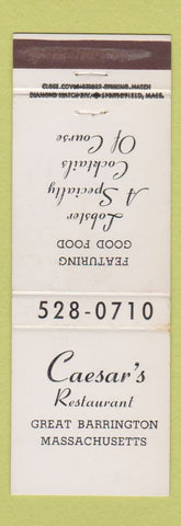 Matchbook Cover - Caesar's Restaurant Great Barrington MA