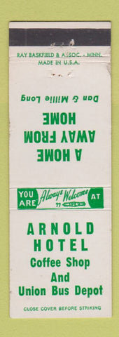 Matchbook Cover - Arnold Hotel MN?