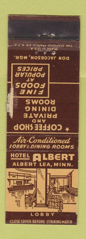 Matchbook Cover - Hotel Albert Lea MN POOR
