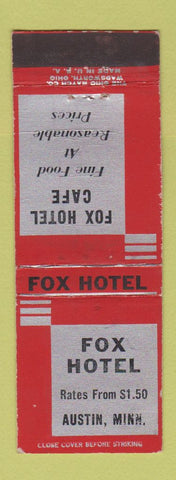 Matchbook Cover - Fox Hotel Austin MN cafe