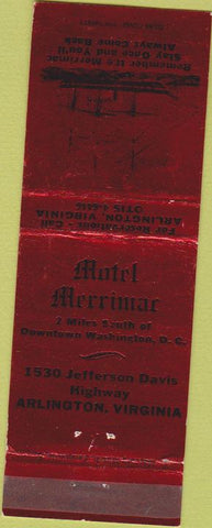 Matchbook Cover - Motel Merrimac Arlington VA