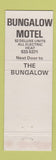Matchbook Cover - Bungalow Motel Minneapolis MN WEAR