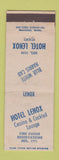 Matchbook Cover - Hotel Lenox Cassino Lounge Duluth MN