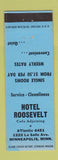 Matchbook Cover - Hotel Roosevelt Minneapolis MN BLUE