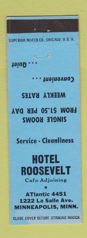 Matchbook Cover - Hotel Roosevelt Minneapolis MN BLUE