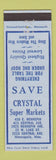 Matchbook Cover - Crystal Grocery Minneapolis MN