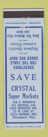 Matchbook Cover - Crystal Grocery Minneapolis MN